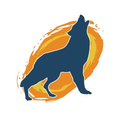 Kafasını kaldıran vahşi bir kurdun silueti.