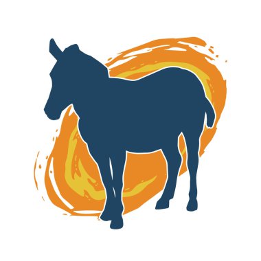 Bir eşeğin silueti.