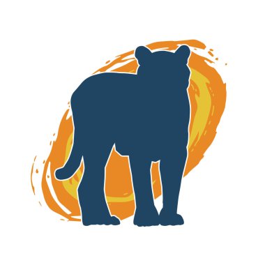 Kaplan bir hayvanın silueti.