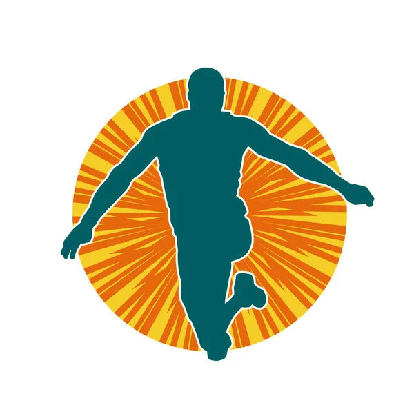 Zıplayan bir adamın silueti. Sıradan bir erkeğin silueti..