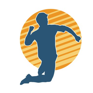 Zıplayan bir adamın silueti. Sıradan bir erkeğin silueti..