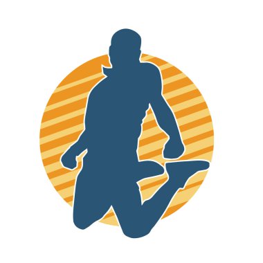 Zıplayan bir adamın silueti. Sıradan bir erkeğin silueti..