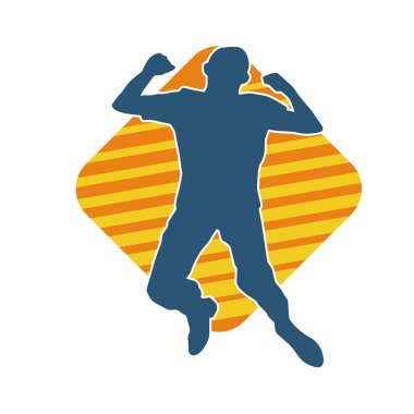 Zıplayan bir adamın silueti. Sıradan bir erkeğin silueti..