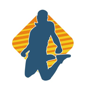 Zıplayan bir adamın silueti. Sıradan bir erkeğin silueti..