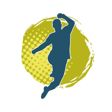 Zıplayan bir adamın silueti. Sıradan bir erkeğin silueti..