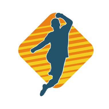 Zıplayan bir adamın silueti. Sıradan bir erkeğin silueti..
