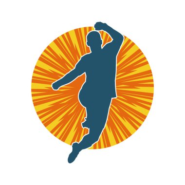 Zıplayan bir adamın silueti. Sıradan bir erkeğin silueti..