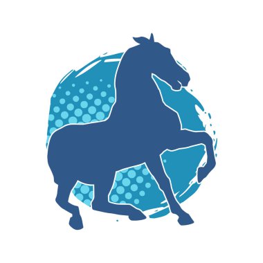 Koşan bir atın silueti. Koşan bir aygırın silueti.. 