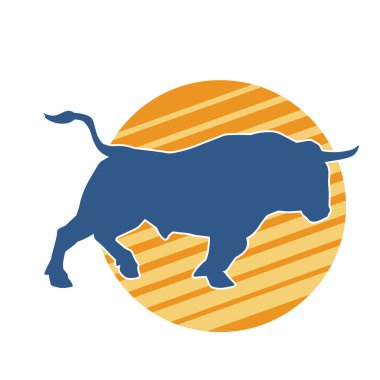 Vahşi bir bufalo hayvanı silueti. Vahşi bir bizon hayvanının silueti..