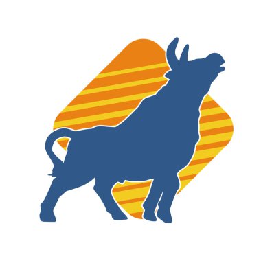 Vahşi bir bufalo hayvanı silueti. Vahşi bir bizon hayvanının silueti..