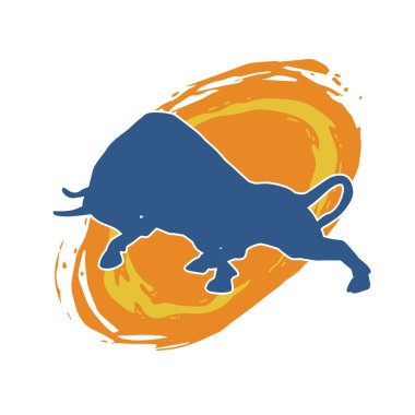 Vahşi bir bufalo hayvanı silueti. Vahşi bir bizon hayvanının silueti..