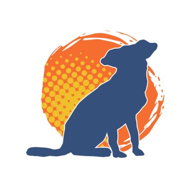 Bir köpek evcil hayvan silueti poz verir