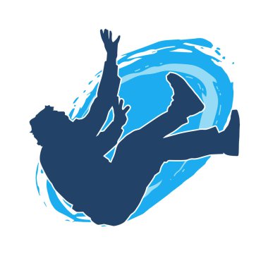 Düşen bir adamın silueti. Düşen bir erkeğin silueti.