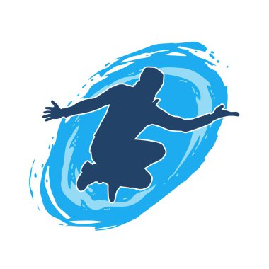 Zıplayan bir adamın silueti. Sıradan bir erkeğin silueti..