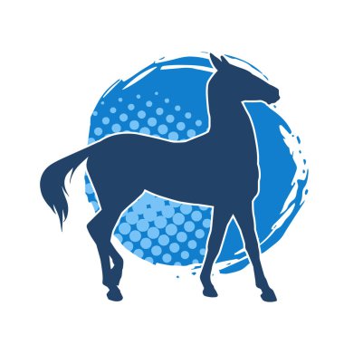 Koşan bir atın silueti. Koşan bir aygırın silueti.. 