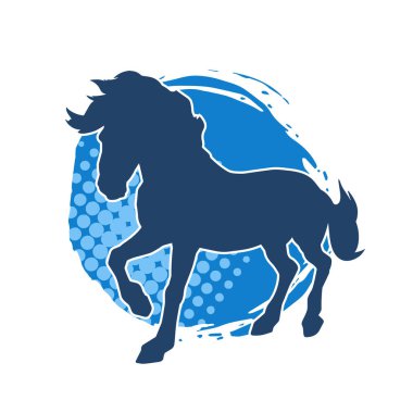 Koşan bir atın silueti. Koşan bir aygırın silueti.. 