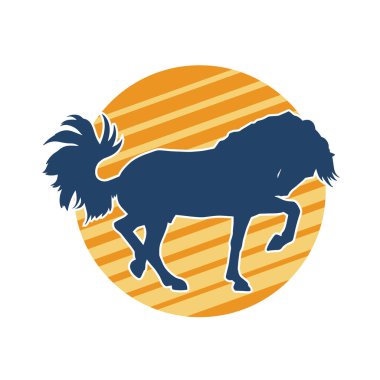 Koşan bir atın silueti. Koşan bir aygırın silueti.. 