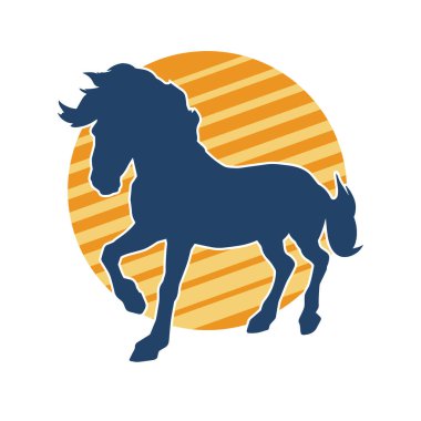 Koşan bir atın silueti. Koşan bir aygırın silueti.. 