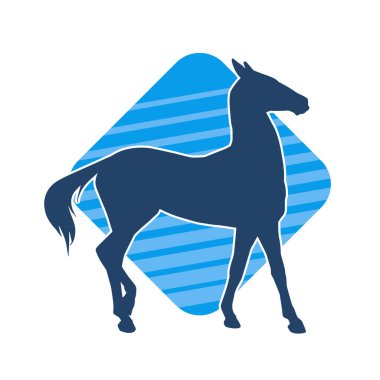 Koşan bir atın silueti. Koşan bir aygırın silueti.. 