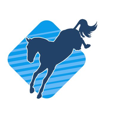 Koşan bir atın silueti. Koşan bir aygırın silueti.. 