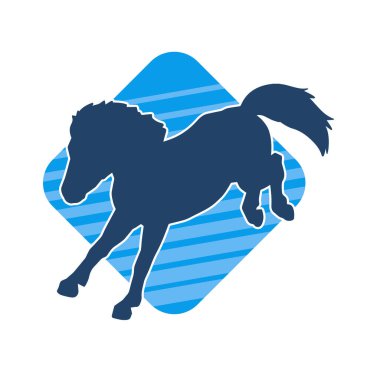 Koşan bir atın silueti. Koşan bir aygırın silueti.. 