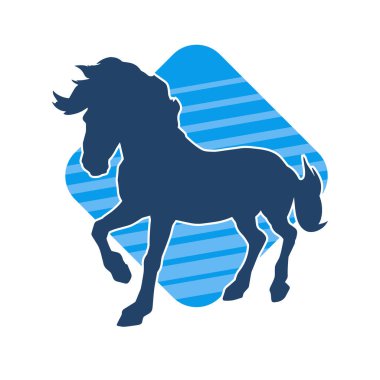 Koşan bir atın silueti. Koşan bir aygırın silueti.. 