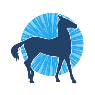 Koşan bir atın silueti. Koşan bir aygırın silueti.. 