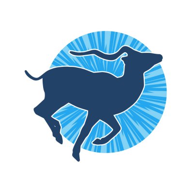 Kaçan vahşi bir antilobun silueti..