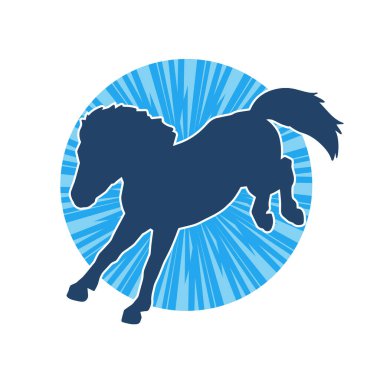 Koşan bir atın silueti. Koşan bir aygırın silueti.. 