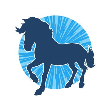 Koşan bir atın silueti. Koşan bir aygırın silueti.. 