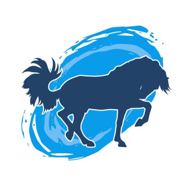 Koşan bir atın silueti. Koşan bir aygırın silueti.. 