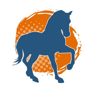 Koşan bir atın silueti. Koşan bir aygırın silueti.. 