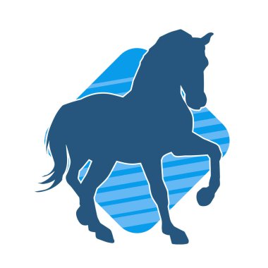 Koşan bir atın silueti. Koşan bir aygırın silueti.. 