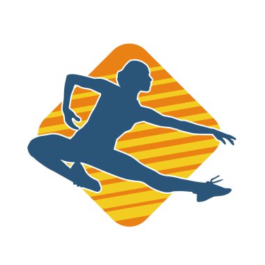 Zayıf kadın silueti egzersiz yapıyor. Spor yapan, spor yapan bir kadının silüeti.. 