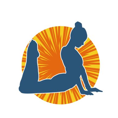 İnce bir balerin kadın silueti esniyor ya da ısınıyor..