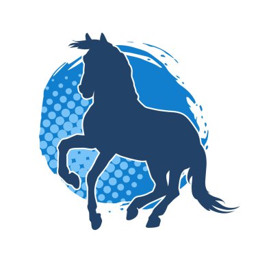 Koşan bir atın silueti. Koşan bir aygırın silueti.. 