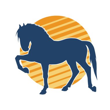 Koşan bir atın silueti. Koşan bir aygırın silueti.. 