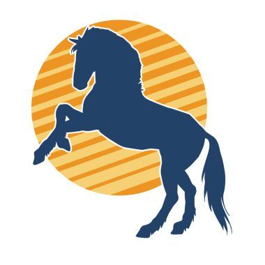 Koşan bir atın silueti. Koşan bir aygırın silueti.. 