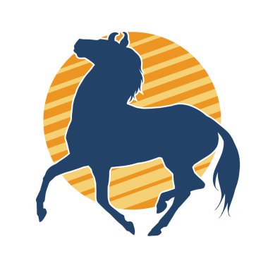 Koşan bir atın silueti. Koşan bir aygırın silueti.. 