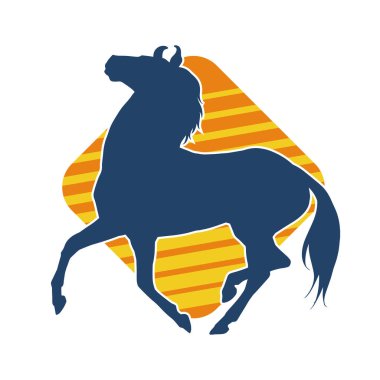 Koşan bir atın silueti. Koşan bir aygırın silueti.. 