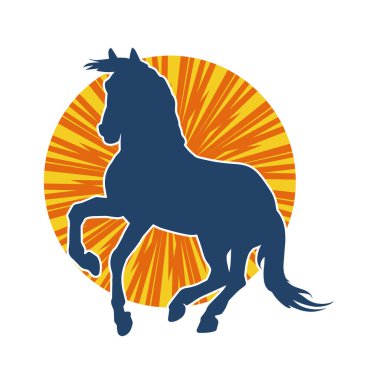 Koşan bir atın silueti. Koşan bir aygırın silueti.. 