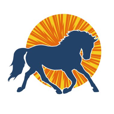 Koşan bir atın silueti. Koşan bir aygırın silueti.. 