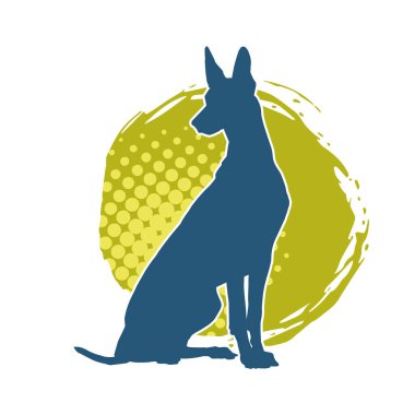 Aktif bir köpek hayvan silueti. 