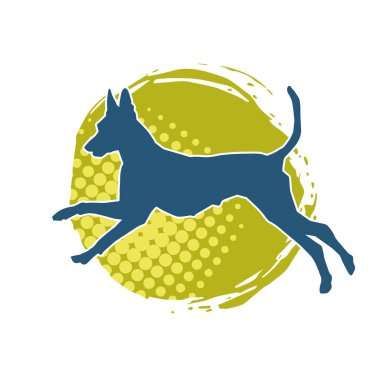 Aktif bir köpek hayvan silueti. 