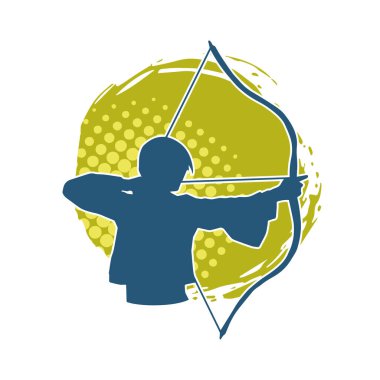 Dişi okçu bir dövüşçünün silueti ok ve yayla pozisyonunu alıyor..