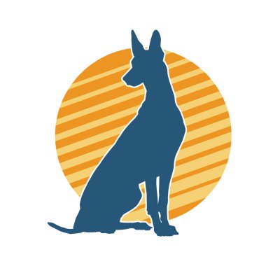 Aktif bir köpek hayvan silueti. 