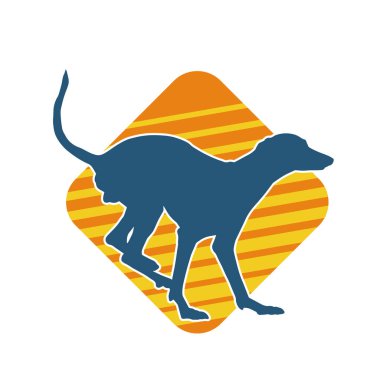 Aktif bir köpek hayvan silueti. 