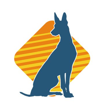 Aktif bir köpek hayvan silueti. 