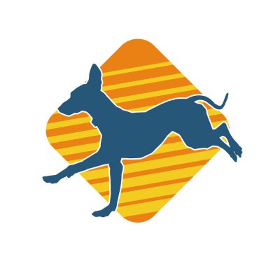 Aktif bir köpek hayvan silueti. 