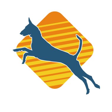 Aktif bir köpek hayvan silueti. 